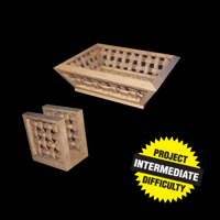 Basket Weave Bread & Napkin Holder Set